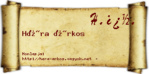 Héra Árkos névjegykártya